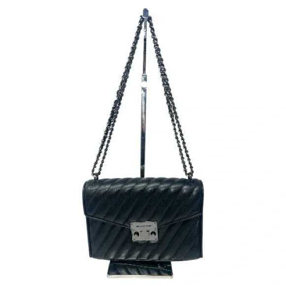 Michael Kors Rose‎ Quilted Shoulder Bag Black Medium - Picture 2 of 12